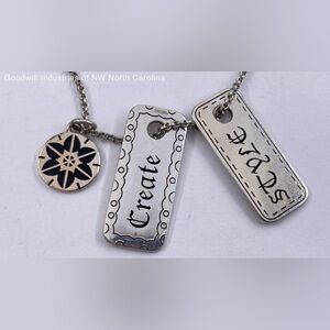 Brighton “Style, Create, Soul” Silver Dog Tags Necklace VGUC
